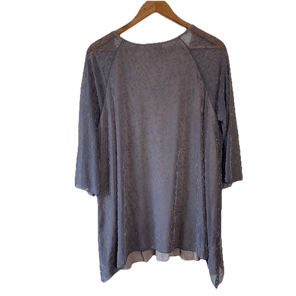 Indigo Soul Woman’s Layered Blouse SZ L Velvet Burnout Flowy Fairycore Tunic Top - Picture 5 of 9